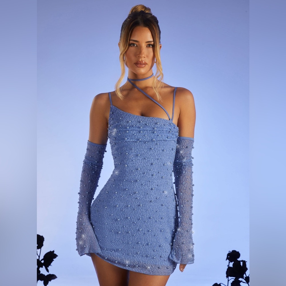 Oh Polly Periwinkle Blue Asymmetrical Mini Dress